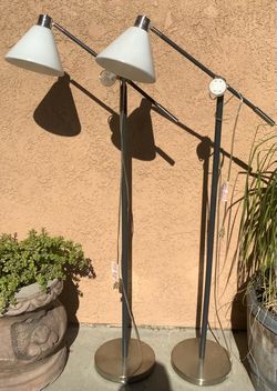 Adjustable Floor Lamps with White Shade – Set of 2