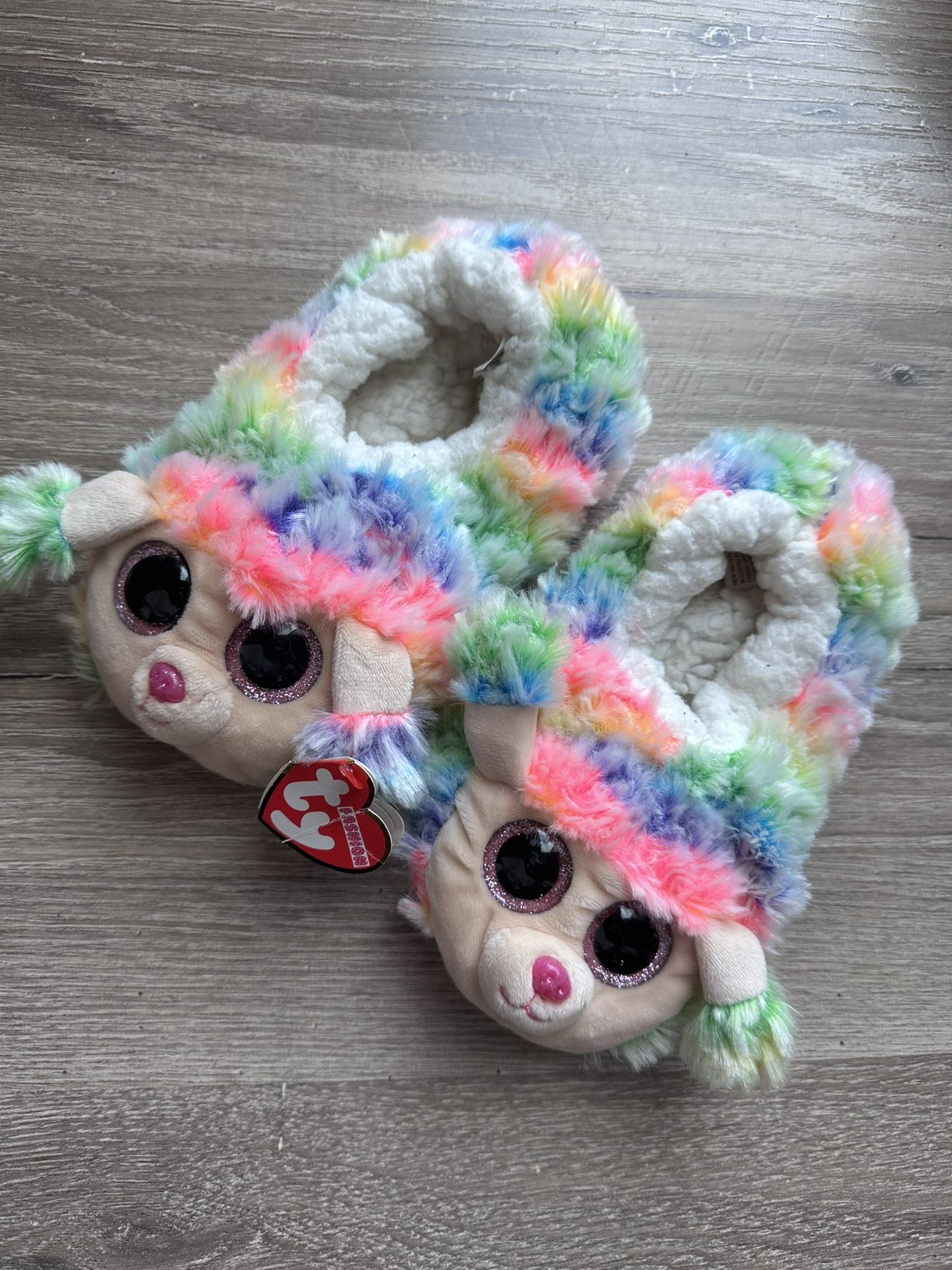 TY Kids Rainbow Slippers! (Size 1-3 Kids)