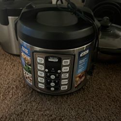 Rice cooker & twin hot pot with divider