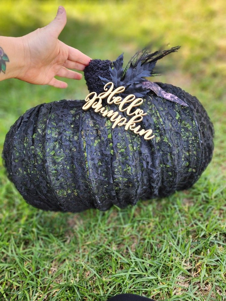 Large Lace Halloween Fall Pumpkin Decor