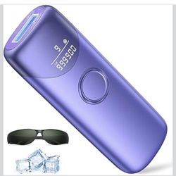 Laser Hair Removal,IPL Hair Removal Device with 5℃ Ice Cooling,At-Home Painless Laser Hair Removal for Women & Men,Body Legs Armpits Use (Purple)
