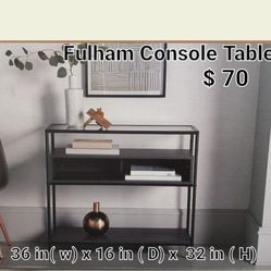 Brand New Fullhan Glass Top  Console Table