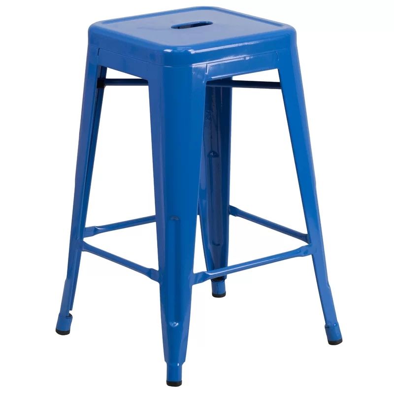 Blue Metal Counter Stool - Set Of 4 $50