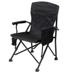 Portable Camping Chair, Fully Cushioned Seat and Back with Side Pocket and Cup Holder, Carry Bag Included, Collapsible Chair for Camping, Tailgates, B