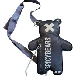 BEAR 05 | Total Black | Reflective Crossbody Bear Bag 