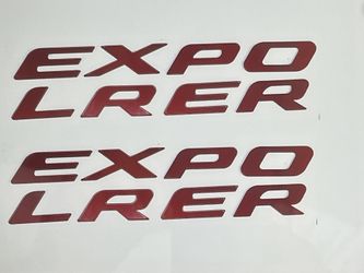 2x Red Lower Side Front Door Letters Explorer 2020
