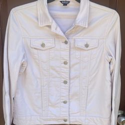 Buffalo David Bitton White Cotton Jean Jacket M..