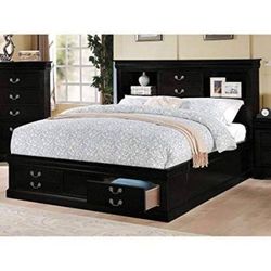 Brand New Black Bed with Storage Drawers