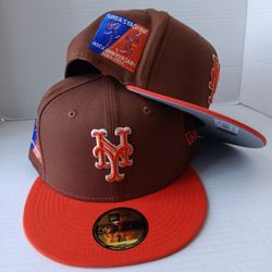 7 3/4 New York Mets New Era Harvest Shea Stadium 40th Anniversary 59FIFTY Fitted Hat Brown