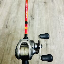 Abu Garcia 7ft 8-17lb Fishing Rod With Shimano Curado 200 Fishing Reel Combo $120