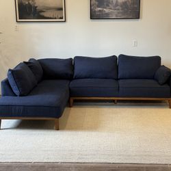 Macy’s Jollene midnight blue sectional couch Delivery Available 