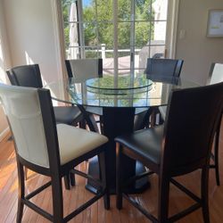 54” Glass Counter Height  Dining Set