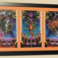 Grateful Dead Artist Michael Everett Sea Life Triptych – Early 2000’s Artwork