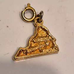 Vintage Virginia State Map Souvenir Charm