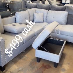 sectional with ottoman $499