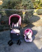 Minnie mouse stroller with matching car seat