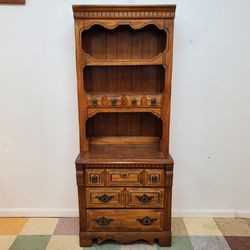Vintage Three Drawer Dresser With Hutch Top Bookshelf