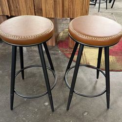 12X24in new assembled set of 2 swivel bar stools