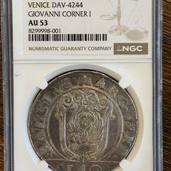 1626 Venice Scudo NGC AU53 Silver Crown – 400 Year Old Coin