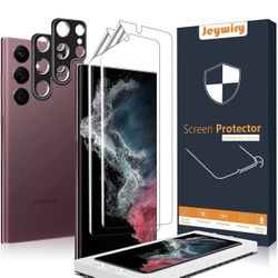 (4pack) 2pack Scrren+2pack Camera For Samsung Galaxy S22 Ultra 5G Screen Protector And Camera Lens Protector 