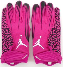 Brand New Nike Jordan Fly Lock 2.0 Football Gloves Size Men Large (Pink White Cancer Awareness Month)
