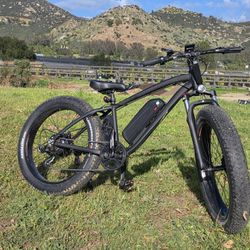 1000W Electric Mountain Bike Full Suspension Fat Snow Tires Panasonic Battery 21AH