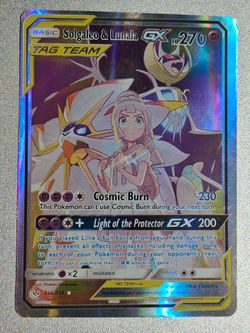 Solgaleo & Lunala GX 2019 Pokemon S&M Cosmic Eclipse Full Art TAG TEAM 216/236 NEAR MINT