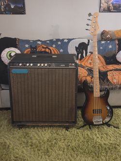 Late 70s-Early 80s Yamaha B100-115se bass amp + ealry/mid 80s New York Pro bass
