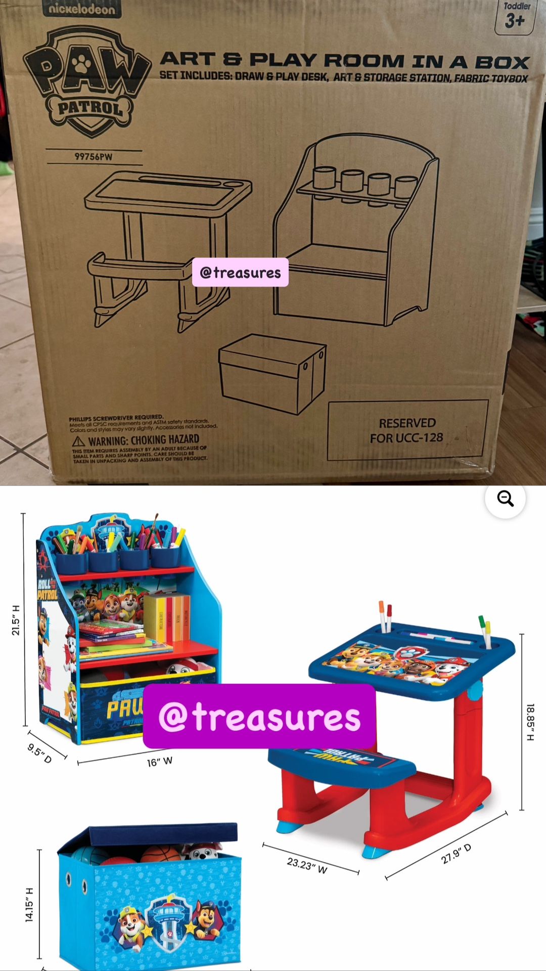 PAW Patrol Play Room Set 3-Piece Art & Play Toddler Room-in-a-Box by Delta Children