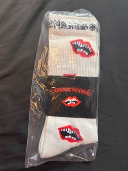 Chrome Hearts Lips Graphic Crew Socks