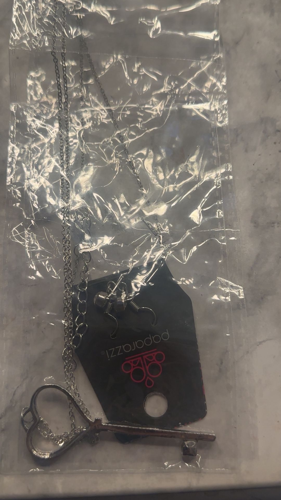 Long Heart Key Necklace