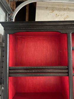 Word bookcase, black and red
