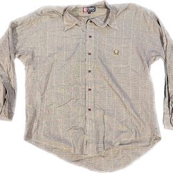 Vintage Ralph Lauren Chaps Shirt Adult Large Beige Plaid Blanket Mens