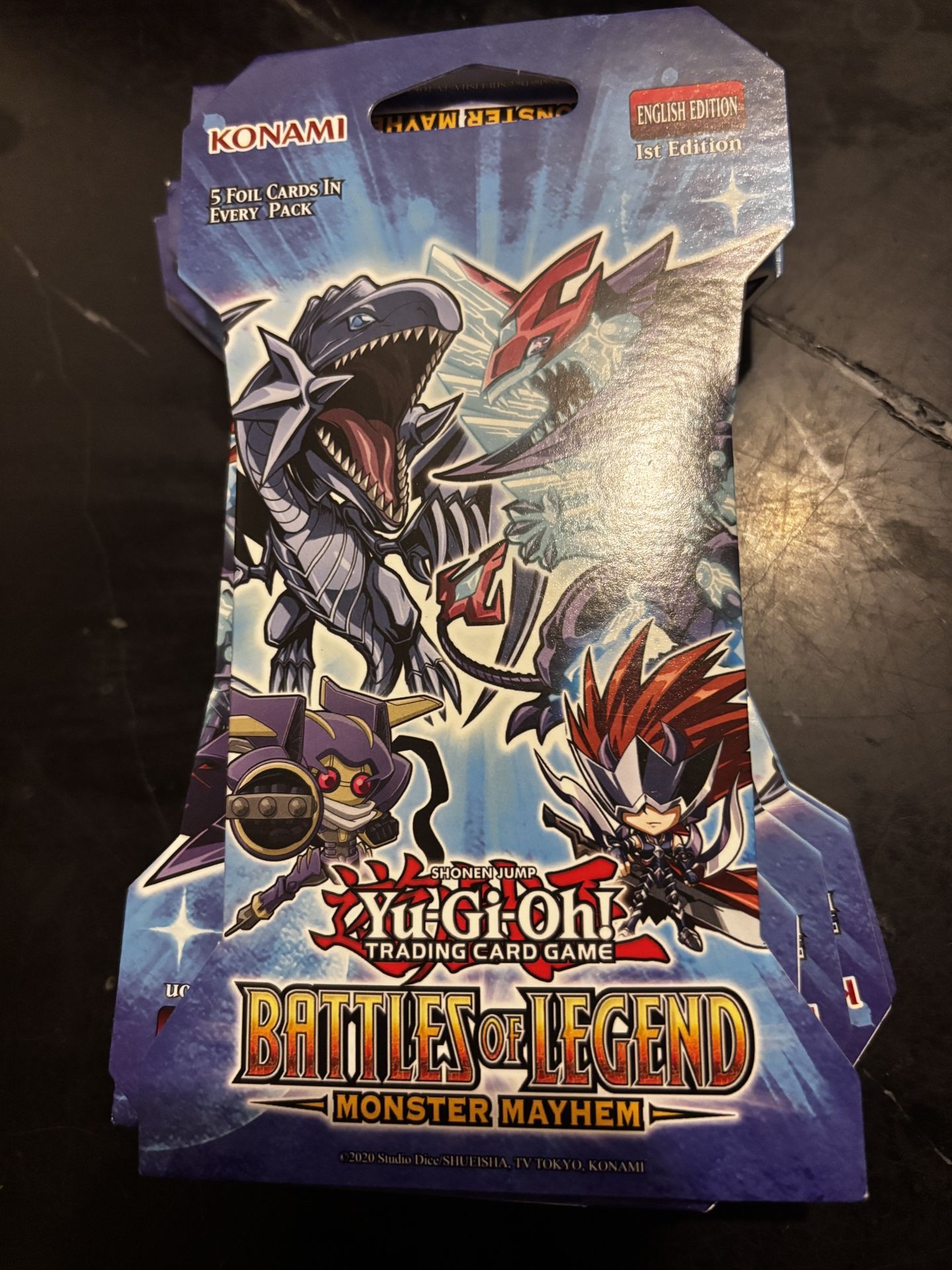 YuGiOh Battles of Legend Monster Mayhem Sleeved Booster Pack 1st Edition Sealed
