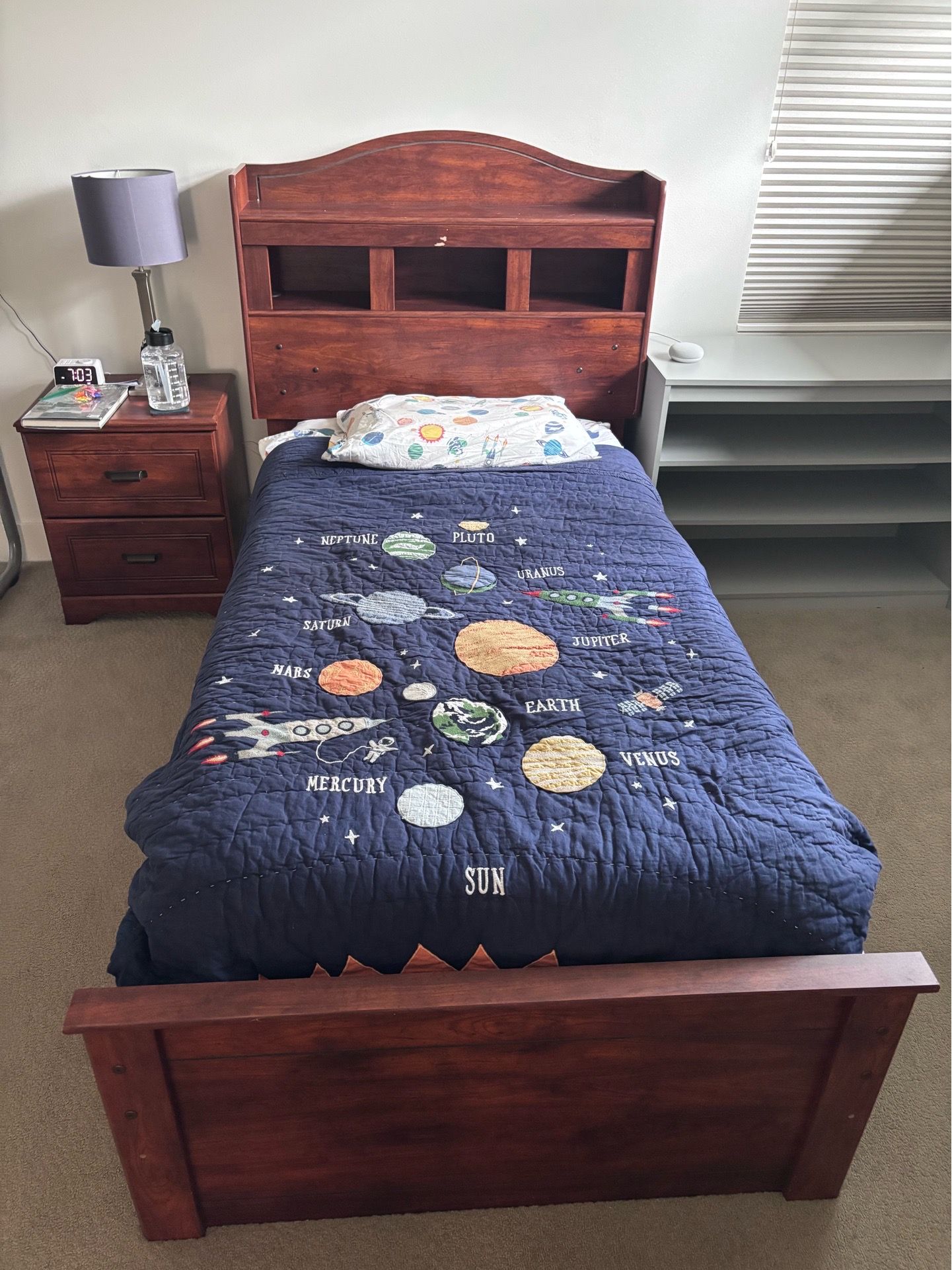 Complete Kids Bedroom Set – Twin Trundle Bed, Dressers, Nightstand + 2 Mattresses