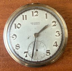 Waldron 17 jewel 10k gold plated pocket watch