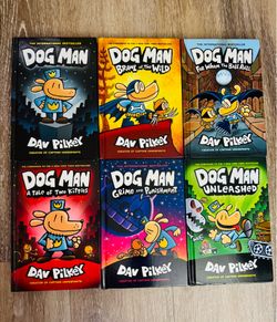DogMan Books by Dav Pilkey , Set of 6 - Hardcover