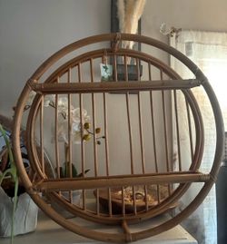 Rattan hanging shelf