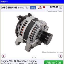 GM alternator for Cadillac CTS/ATS 3.6L 