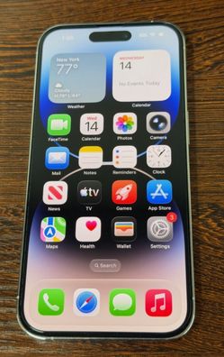 UNLOCKED Apple iPhone 14 Pro - 128GB Silver - 81% Batt - Excellent Used Condition