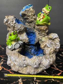 Cute 2 Frog Styrofoam Waterfall Fountain 