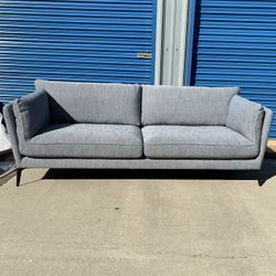Brand New. Mid Century Modern Sofa. Grey/blue Deep Seated Sofa