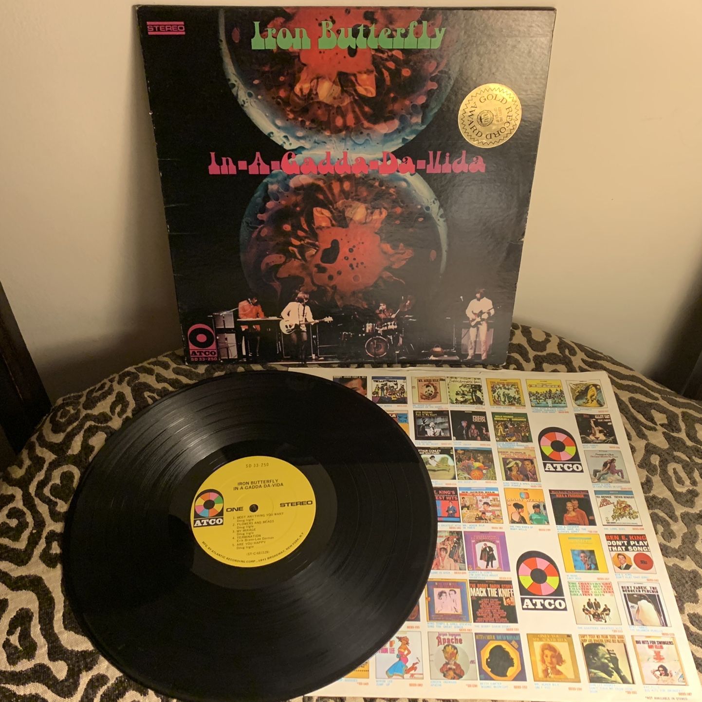 1968 Iron Butterfly In-A-Gadda-Da-Vida Vinyl LP SD 33-250 ATCO