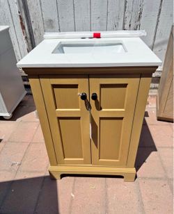 24” oak bathroom vanity sink