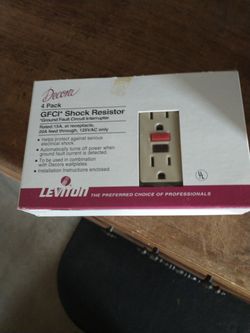 GFCI RECEPTACLE BY LEVITON 4 PACK IVORY COLOR 