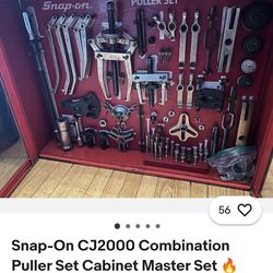 Snap on master puller set with cabinet