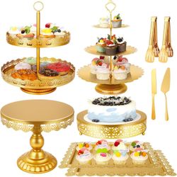 10pcs Gold Cake Stand for Party 