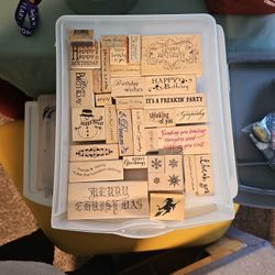 Various Holiday And Birthday Rubber Stamps