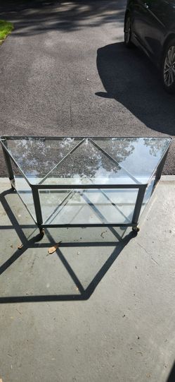 Glass and Metal TV Stand