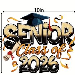 New class of 2026 senior t shirt size large  Shirt is adult size large  Color is black  Actual Image size is listed in picture   